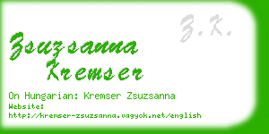 zsuzsanna kremser business card